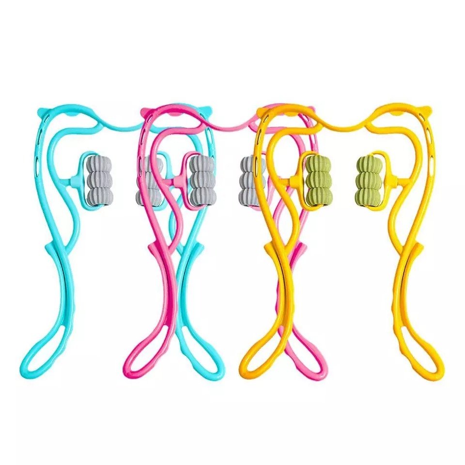 6 Wheel Pressure Point Neck Massager Relieve Neck, Back And Shoulder Pain (Random Color) - Image 12